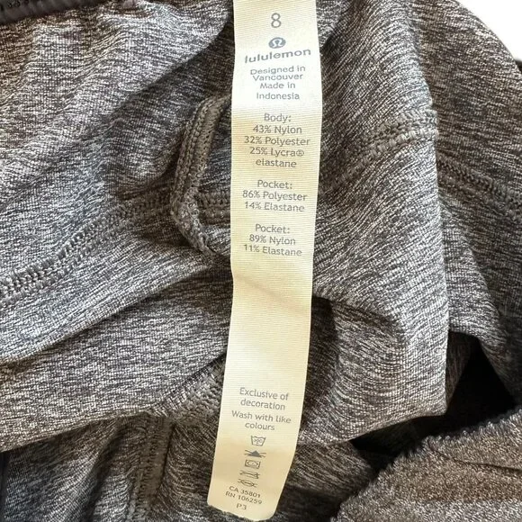 Lululemon On The Fly Pant 28” Heathered Black Luxtreme Size 8 - Picture 6 of 6